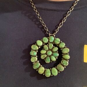 Navajo Green Sonoran Gold Cluster Necklace